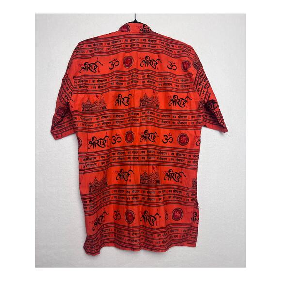 Men Kurta Handmade Casual Short Sleeve Shirt Size XXL T-Shirt Indian Bollywood - Picture 2 of 6